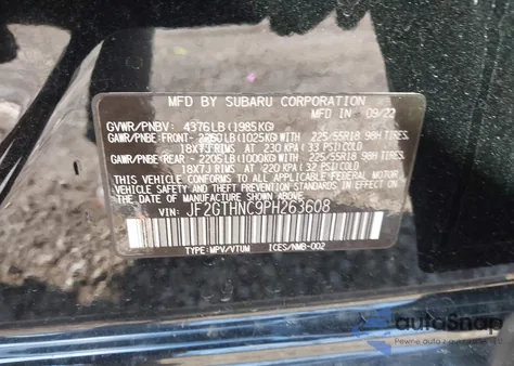 2023 Subaru Crosstrek Limited из США, поврежденный, VIN JF2GTHNC9PH263608